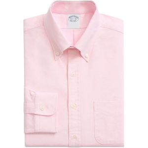 Brooks Brothers, Overhemden, Heren, Roze, 3Xl, Katoen, Roze Regular Fit Non-Iron Katoenen Oxford Overhemd met Button Down Kraag