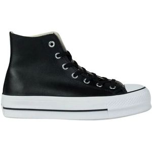 Converse, Chuck Taylor All Star Platform Leather High-Top Sneakers Zwart, Dames, Maat:37 1/2 EU