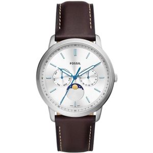 Fossil, Minimalistische Multifunctionele Eco-Leren Horloge Veelkleurig, Heren, Maat:ONE Size