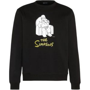 Antony Morato, Zwarte Homer Simpson Sweatshirt Zwart, Heren, Maat:L