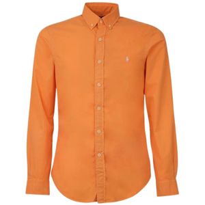 Polo Ralph Lauren, Overhemden, Heren, Oranje, M, Veelzijdig lang mouw sportshirt