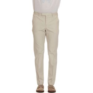 PT Torino, Slim Fit Ivory Twill Stretch Broek Beige, Heren, Maat:L