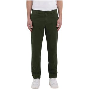 Replay, Broeken, Heren, Groen, W29 L32, Katoen, Slim Fit Elastische Gabardine Chino Broek