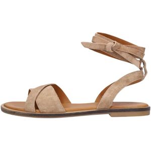 Via Vai, Schoenen, Dames, Beige, 37 EU, Suède, Beige Strappy Sandal Harita Zen