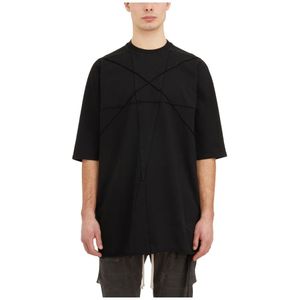 Rick Owens, Katoenen Jumbo T-Shirt Zwart, Heren, Maat:L