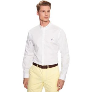 Polo Ralph Lauren, Overhemden, Heren, Wit, L, Katoen, Slim Fit Katoenen Shirt Featherweight