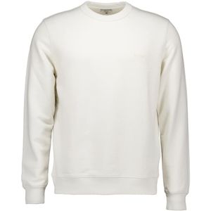 Woolrich, Sweatshirts & Hoodies, Heren, Beige, 2Xl, Logo script sweaters ecru