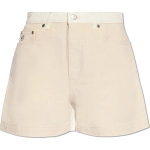 Stella McCartney, Denim shorts met hoge taille Beige, Dames, Maat:W26