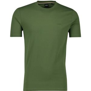 Hugo Boss, Tops, Heren, Groen, XL, Katoen, Groene T-shirt met ronde hals