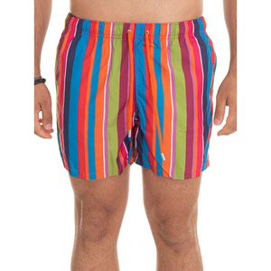 Gallo, Badkleding, Heren, Veelkleurig, M, Polyester, Gestreepte Boardshort met Logo's voor en achter