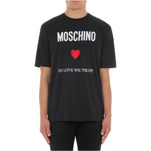 Moschino, Tops, Heren, Zwart, S, Zwarte T-shirts en Polos