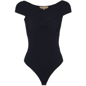 Michael Kors, Criss Cross Bodysuit Blauw, Dames, Maat:S