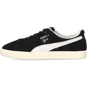 Puma, Schoenen, Heren, Zwart, 45 EU, Suède, Clyde Hairy Suede Lage Schoen Zwart/Ivoor