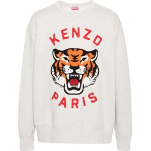 Kenzo, Sweatshirts & Hoodies, Heren, Beige, M, Katoen, Stijlvol T-Shirt