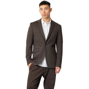 Clean Cut, Stretchy Jersey Blazer Bruin, Heren, Maat:M