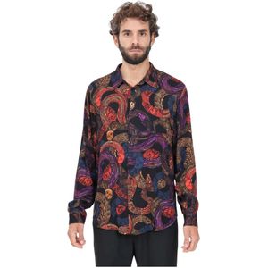 Just Cavalli, Overhemden, Heren, Veelkleurig, M, Grafische Print Casual Shirt Multikleur