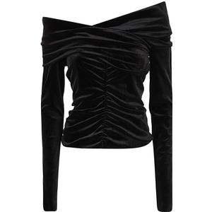 Philosophy di Lorenzo Serafini, Blouses & Shirts, Dames, Zwart, S, Lange mouw aansluitende trui met schouderdetail