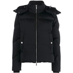 Woolrich, Jassen, Dames, Zwart, M, Zwarte donsjas voor dames