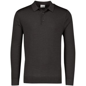 Profuomo, Tops, Heren, Grijs, 2Xl, Wol, Bruine Polo Lange Mouw