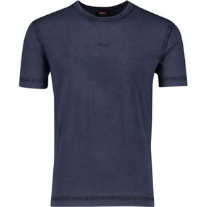 Hugo Boss, Tops, Heren, Blauw, 3Xl, Katoen, Donkerblauw T-shirt Ronde Hals
