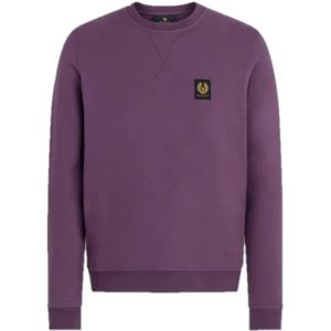 Belstaff, Klassieke Dark Garnet Sweatshirt met Bouclé Katoen Paars, Heren, Maat:L