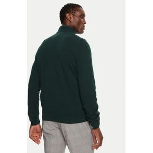 Hugo Boss, Truien, Heren, Groen, XL, Groene Sweater met Halve Rits