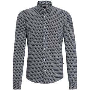 Hugo Boss, Overhemden, Heren, Blauw, M, Casual Shirts