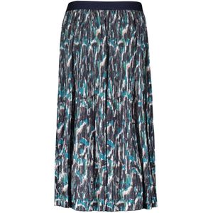 Betty & Co, Rokken, Dames, Blauw, M, Geplooide Midi Rok Grafische Print