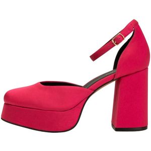 Shoe the Bear, Schoenen, Dames, Roze, 37 EU, Leer, Elegante Priscilla Plateauhakken - Roze