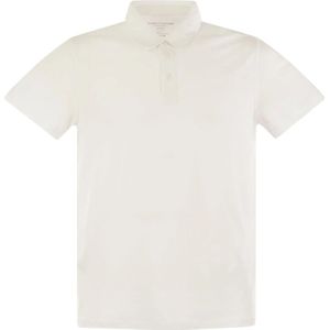 Majestic Filatures, Luxe Lyocell Polo Shirt Wit, Heren, Maat:S