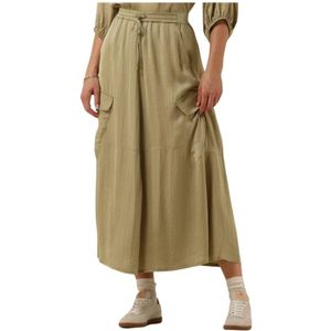 Summum Woman, Rokken, Dames, Groen, L, Groene Zijdezachte Midi Rok