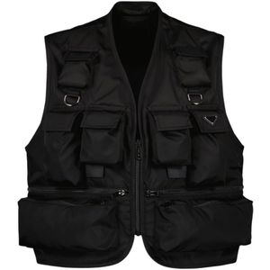 Prada, Mouwloos Cargo Vest Zwart, Heren, Maat:L