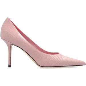 Jimmy Choo, Schoenen, Dames, Roze, 40 EU, Leer, ‘Love’ Hoge Hakken Schoenen