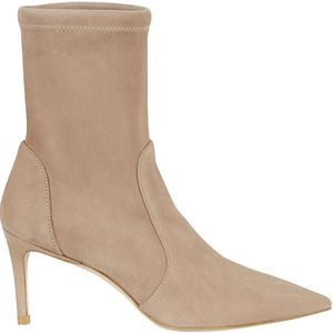 Stuart Weitzman, Schoenen, Dames, Beige, 39 EU, Stretch Bootie