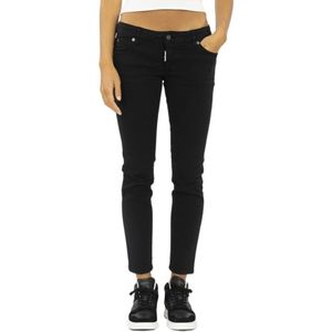 Dsquared2, Broeken, Dames, Zwart, S, Katoen, Cropped Skinny Jeans