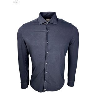 Sonrisa, Overhemden, Heren, Blauw, S, Katoen, Zwart Jersey Shirt, Gemaakt in Italië