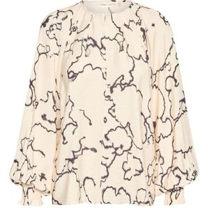 InWear, Blouse met artistieke lucht en pofmouwen Beige, Dames, Maat:2XS