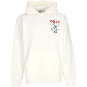 Obey, Sweatshirts & Hoodies, Heren, Wit, XL, Katoen, Lichtgewicht Hoodie Clear Power Fleece