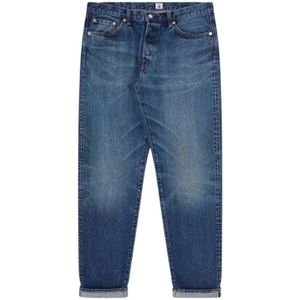 Edwin, Jeans, Heren, Blauw, W32, Denim, Regular Tapered Donkere Gewassen Denim Jeans