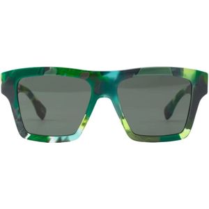 Gucci, Accessoires, unisex, Veelkleurig, 55 MM, Groen Frame Zonnebril