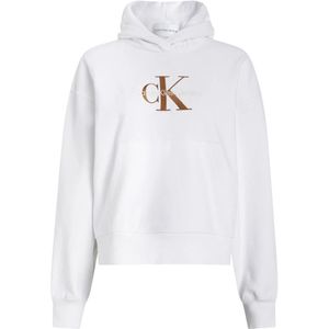 Calvin Klein, Sweatshirts & Hoodies, Dames, Wit, M, Katoen, Wit pak met Felpa