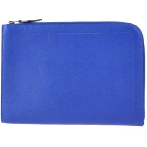 Hermès Vintage, Pre-owned, Dames, Blauw, ONE Size, Leer, Pre-owned Leather clutches