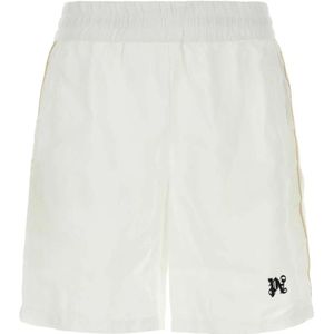 Palm Angels, Witte linnen Bermuda shorts, Stijlvolle upgrade voor mannen Wit, Heren, Maat:M