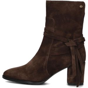 Fred De La Bretoniere, Schoenen, Dames, Bruin, 38 EU, Suède, Bruine Suède Enkellaarzen Gia Stella