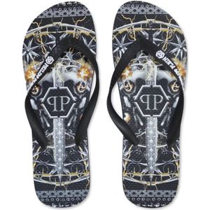 Philipp Plein, Schoenen, Dames, Zwart, 40 EU, Flip Flops Slippers