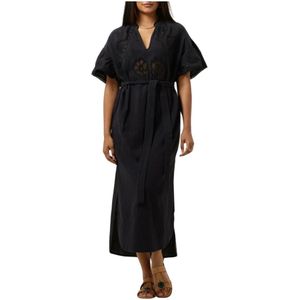 Sissel Edelbo, Kleedjes, Dames, Zwart, ONE Size, Dames Jurken Charm Cotton Caftan