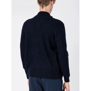 Drumohr, Truien, Heren, Blauw, 3Xl, Wol, Lamswol Rits Cardigan