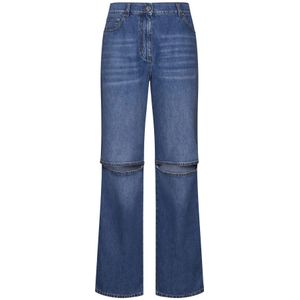 JW Anderson, Jeans, Dames, Blauw, 2Xs, Katoen, Blauwe Cut Out Bootcut Jeans
