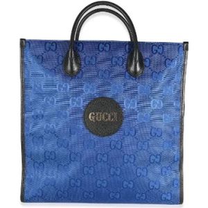 Gucci Vintage, Pre-owned, Dames, Blauw, ONE Size, Nylon, Pre-owned Canvas gucci-bags