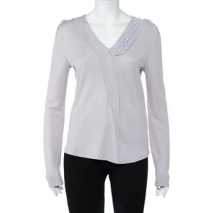 Armani Pre-owned, Pre-owned, Dames, Grijs, L, Pre-owned Fabric tops